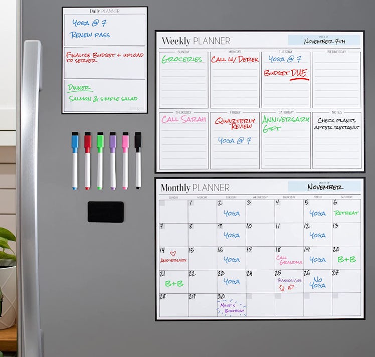 Home & Me Magnetic Dry Erase Calendar Bundle (3-Piece)
